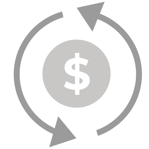 Zu sehen ist eine Grafik zu den Börsennews von Infos Unter, Dollar Zeichen und zwei Pfeile im Kreis außenrum