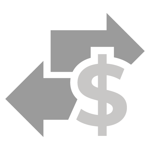 Zu sehen ist eine Grafik zu den Börsennews von Infos Unter, Zwei Pfeile in entgegengesetzter Richtung, daneben Dollar Zeichen