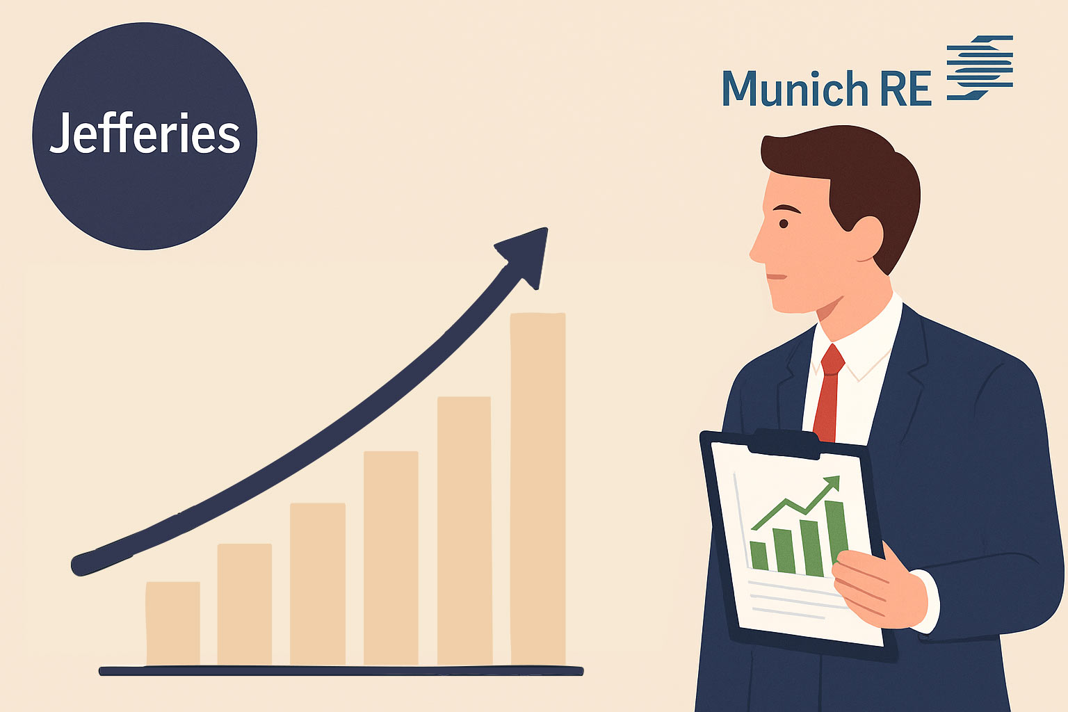 Jefferies stuft Munich Re auf „Hold“ mit Kursziel 485 €. Analyst sieht Potenzial, trotz CEO-Wechsel. Die Aktie bleibt stabil über dem Zielwert.