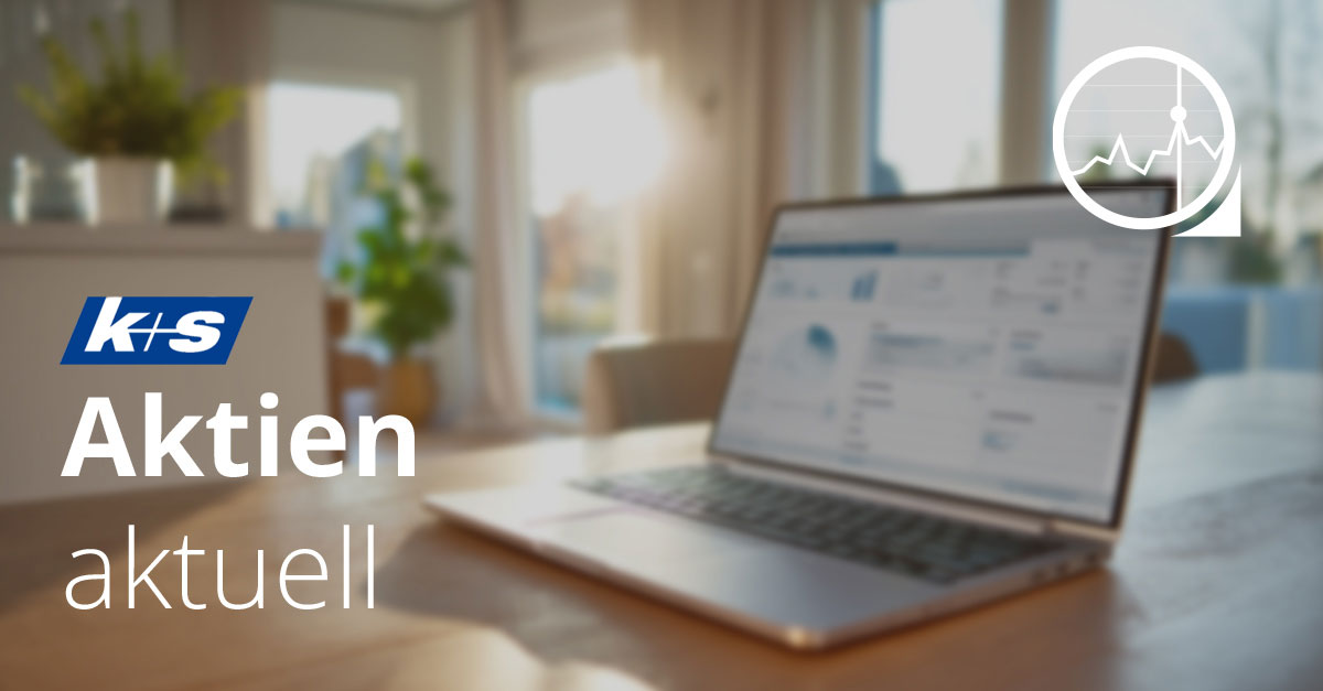 K+S Aktie aktuell – Börsennachrichten und Kursentwicklung im Überblick auf Laptop im modernen Büro