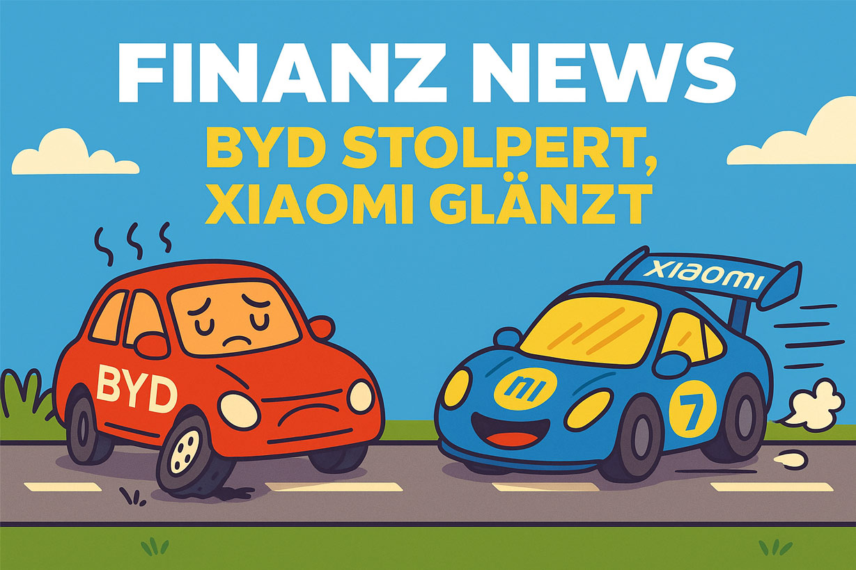 Xiaomi jubelt, BYD verliert – Finanznews für Kinder Xiaomi feiert Verkaufsrekorde 📱, während Autobauer BYD Milliarden verliert 🚗. Finanznews für Kinder erklärt spannend und leicht.