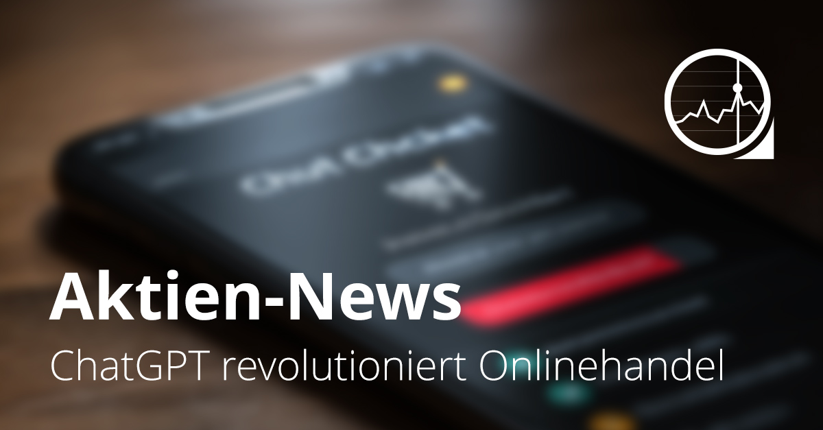 Smartphone mit ChatGPT Checkout Oberfläche, Symbol für E-Commerce Innovation und steigende Aktienkurse von Etsy und Shopify.