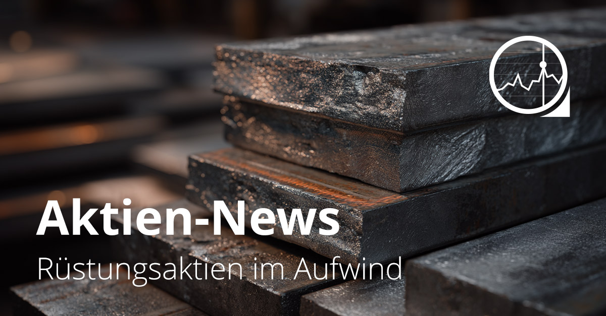 Nahaufnahme von gestapelten Metallblöcken in einer Fabrikhalle, symbolisch für die Industrie und den Aufschwung bei Rüstungsaktien.