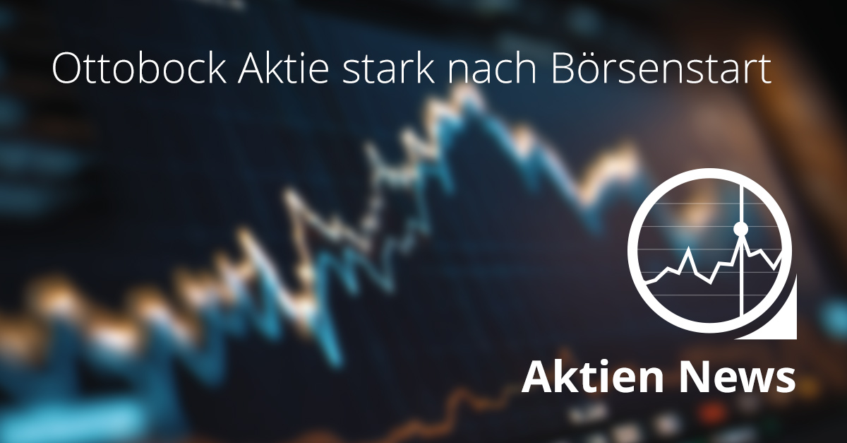 Ein Börsenchart mit aufsteigender Kurve symbolisiert den erfolgreichen Start der Ottobock Aktie nach dem Börsengang in Frankfurt.