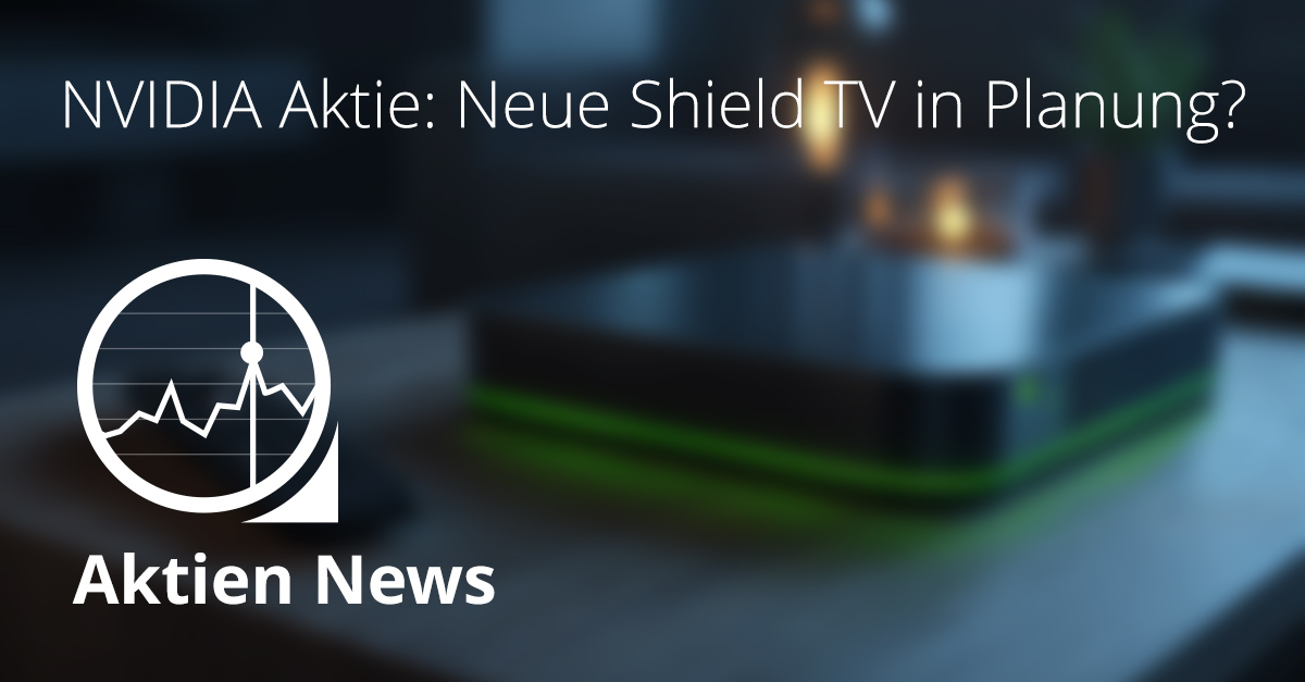 Streaming Box im Stil einer NVIDIA Shield TV mit Fernbedienung auf modernem Schreibtisch